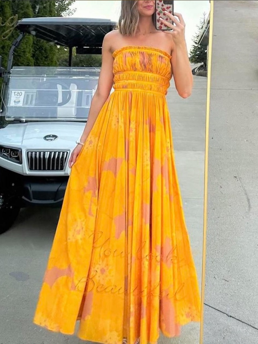 Slate & Willow Marigold Floral Strapless Maxi Dress Summer Wedding size 14